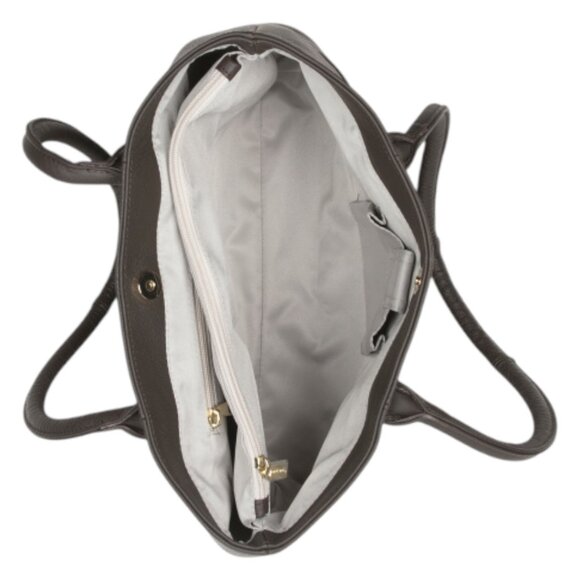 AMERILEATHER Leather Triple Compartment Tote - Picture 2 of 3